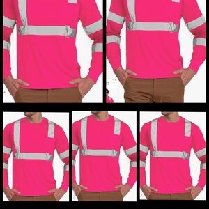5-6xl Safety T Shirt Reflective High Visibility hi vis Long Sleeve T Shirt
